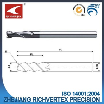 2-4 flutes corner radius end mill solid carbide cutting tool