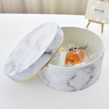 Custom Round Hat Marble Flower Cylinder Paper Box