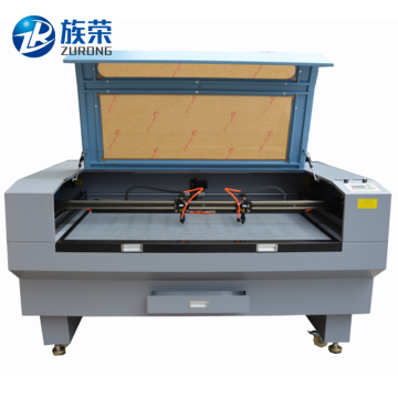 SHZR 1490 100W Double Head CO2 Fiber Fabric Laser Engraving Cutting Machine with Ruida 6442 Controller