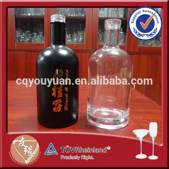 High transparency heavy weight empty 750ml 1000ml glass vodka bottle
