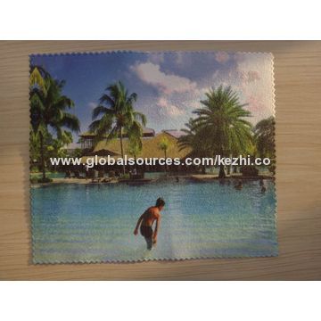 Microfiber Lens Cleaning Cloth, Lint-free, Zig-zag Cutting, 4-color Printing