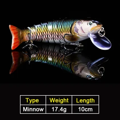 10cm 17g Multi-Jointed Swimming Fish Lure with Treble Hooks