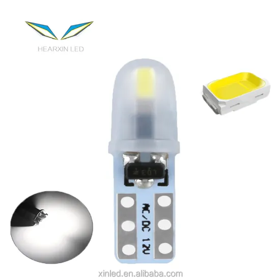 12V 3014 2SMD T5 LED Light Bulbs - Dashboard Speedometer, 12VAC Current White LED Car Light AC/DC Universal (2Pcs)