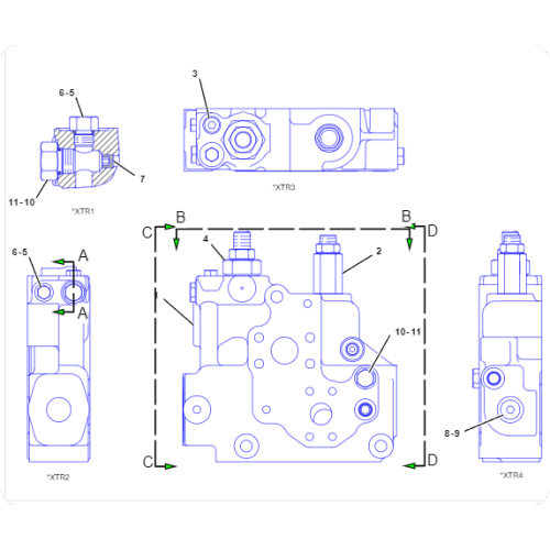 D9R bulldozer manifold 6E4138/6E-4138