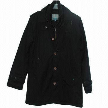 Men's winter jacket, cotton fabric, poly filled, garments washed