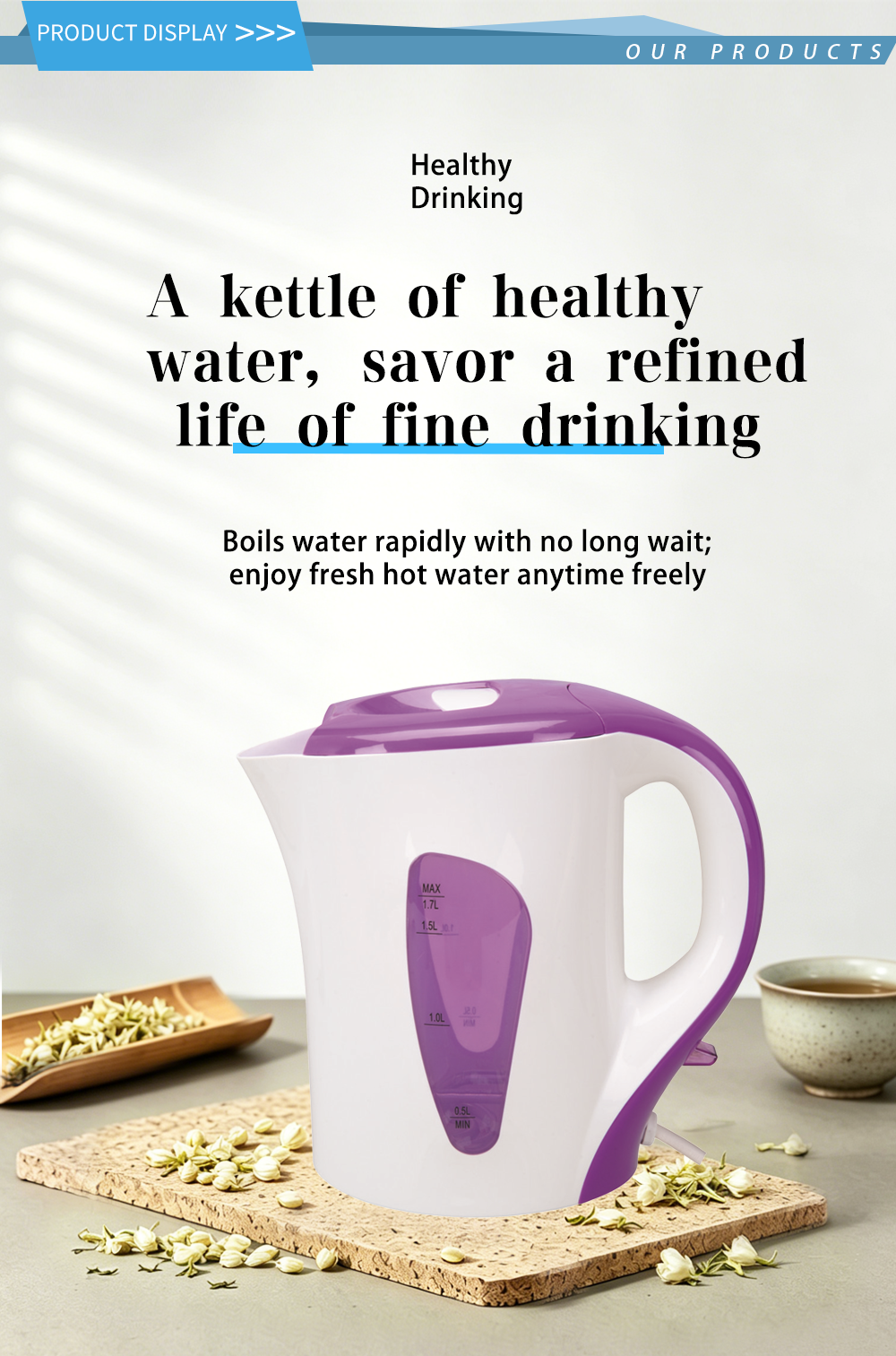 304 stainless steel kettle FK-1002D 1
