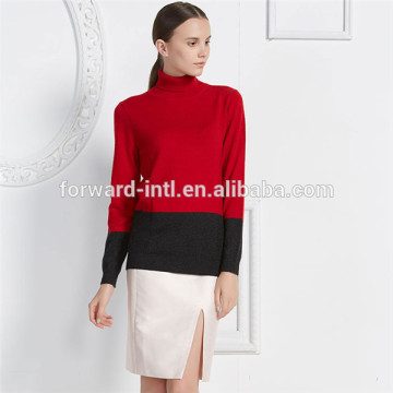 cashmere wool blended knitted long ladies pullover