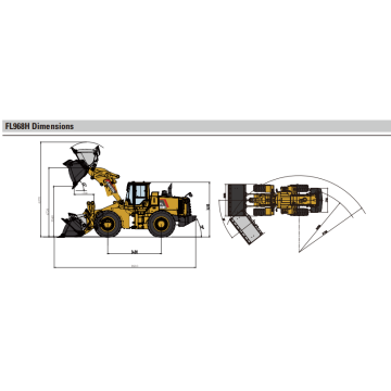 Equipos mineros cargador de ruedas FL968H con motor