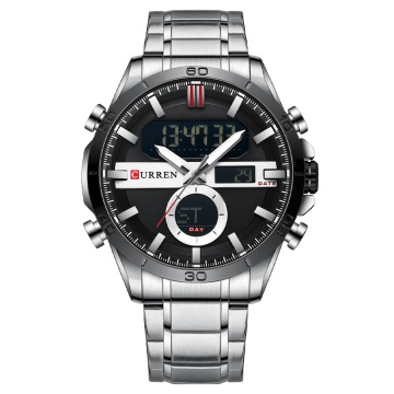 Current 8384 Men's Waterproof Stainless Steel Analog-Digital Watch