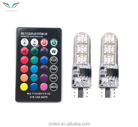 2PCS RGB Bulb with Remote Controller for Car Dome and Reading Light