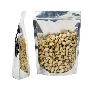 OEM Aluminum Foil Silver Snack Nut Dried Food Package Bag with Window