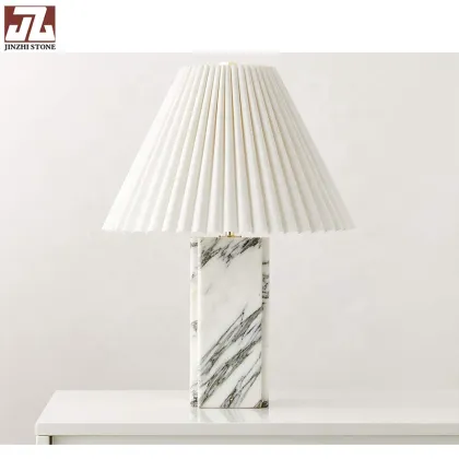 Modern Contemporary Side Table Lamp - Bulgari Marble Style Export