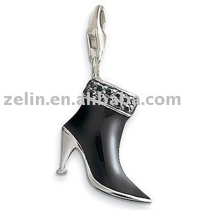 charming black high-heeled shoes fashion jewelry pendant