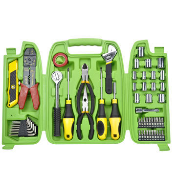98-piece Hand Tool Set, Includes, Cutter, Crimping Tool and Adapter