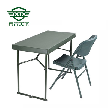 A set of storage tables and chairs