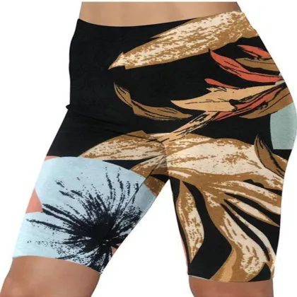 Natural Feelings High Waisted Plus Size Floral Print Leggings BMK001 S-5XL