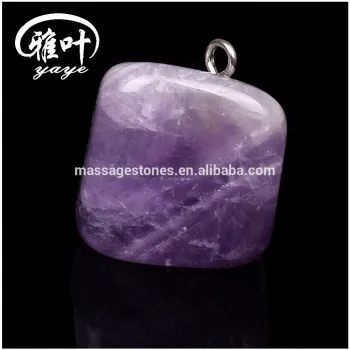 Natural Semi Precious Stone Amethyst Tumbled stone Pendant
