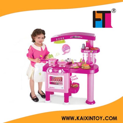 Popular Kids Kitchen Sets Toy Kitchen with Pink Color