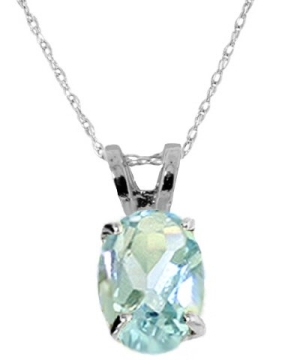 Aquamarine, Jewelry,925 Sterling Silver Pendant Necklace with Genuine Aquamarine,