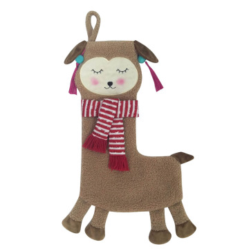 3D christmas stocking with cute llama shape
