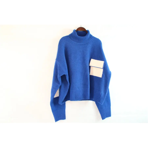 Custom Fashion Blue Knit Sweater