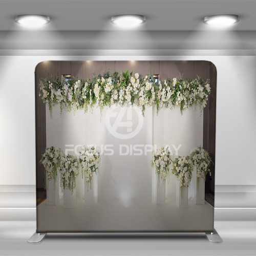 Witte bloemspanning Fabric Backdrop Display frame