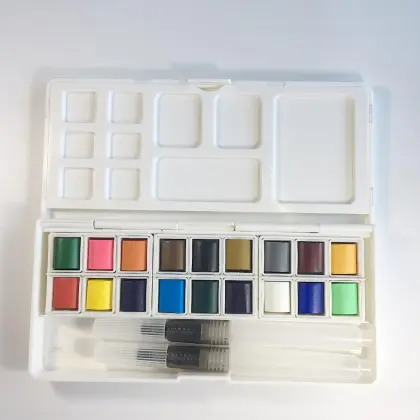Manufactory wholesale solid watercolor paint set with brush pen