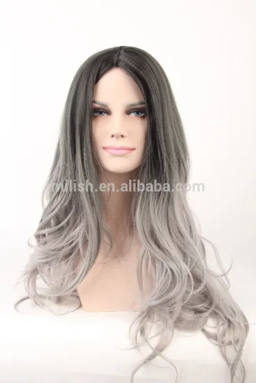 MFW-0097 Top New beauty long synthetic fashion source hair wig, gradient color wig