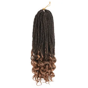 18 Inch Popular Curly End 3D Split Twist 100% Synthetic Hair Box Braid Crochet