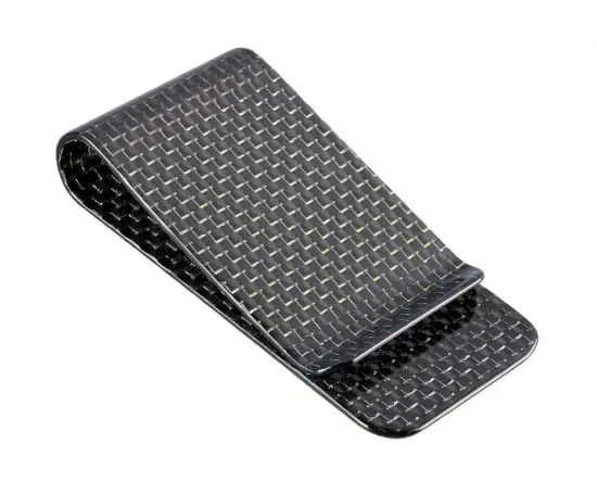 Silver carbon fiber money clips