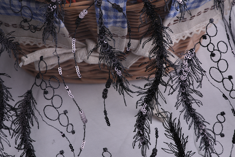 3D Feather Embroidery Fabric