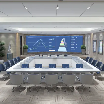 Intelligent Lifting Display Screen Conference Table for Large Paperless Conference Rooms