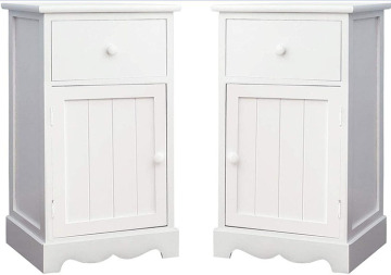 White Nightstand Set Of 2 Wooden Night Stand