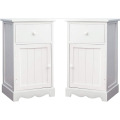 White Nightstand Set Of 2 Wooden Night Stand