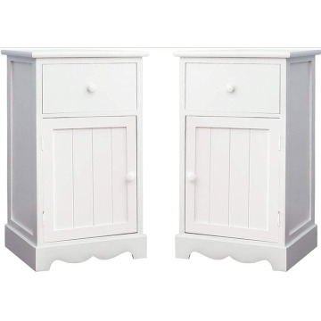 White Nightstand Set Of 2 Wooden Night Stand