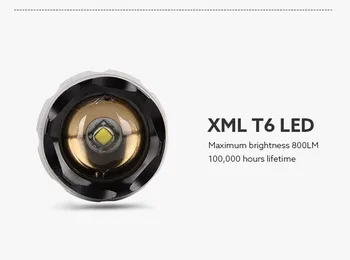 Water Resistant 3W Outdoor Zoom Torch Camping Emergency Flashlight