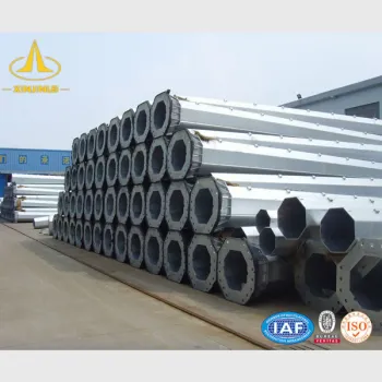 Galvanized Steel Tapered Power Pole With Steel Pole
