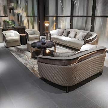 PU Leather Sectional Sofa with Synthetic Leather Cover - Most Popular Unique Design Living Room Furniture Set