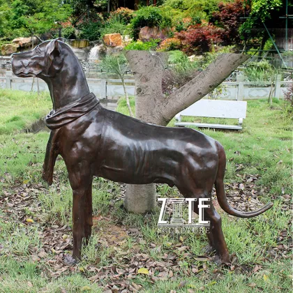 Promotional big dog bronze statue