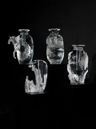 Crescent Moon Crystal Vase Transparent Hotel decoration