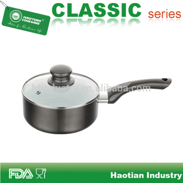 Aluminum Gray Metallic Sauce Pan With Silicone Lid