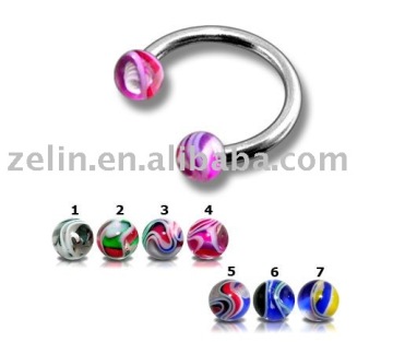 Acrylic marble CBR ring captive bead ring body jewelry