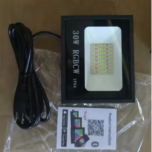 Smart RGBW LED Floodlight with App Control: 50W Outdoor Light, IP66 Waterproof