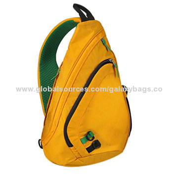 Sling backpack, made of polyester, world-cup design, customized logo, color, pattern are available