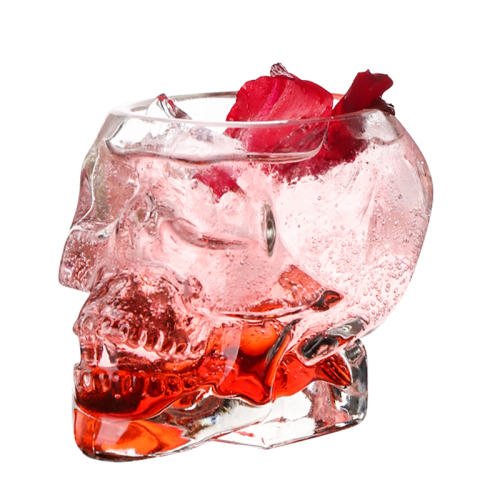 whiskey glass with skull