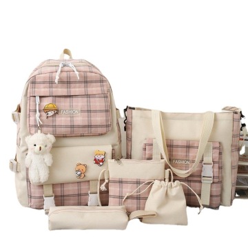 Custom School Backpack with Lunch Bag - 5 Piece Set Waterproof Girl's Daily Use