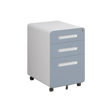 Modern Steel Metal 3-Drawer File Cabinet - Movable Pedestal for Office, School, Warehouse, Gym