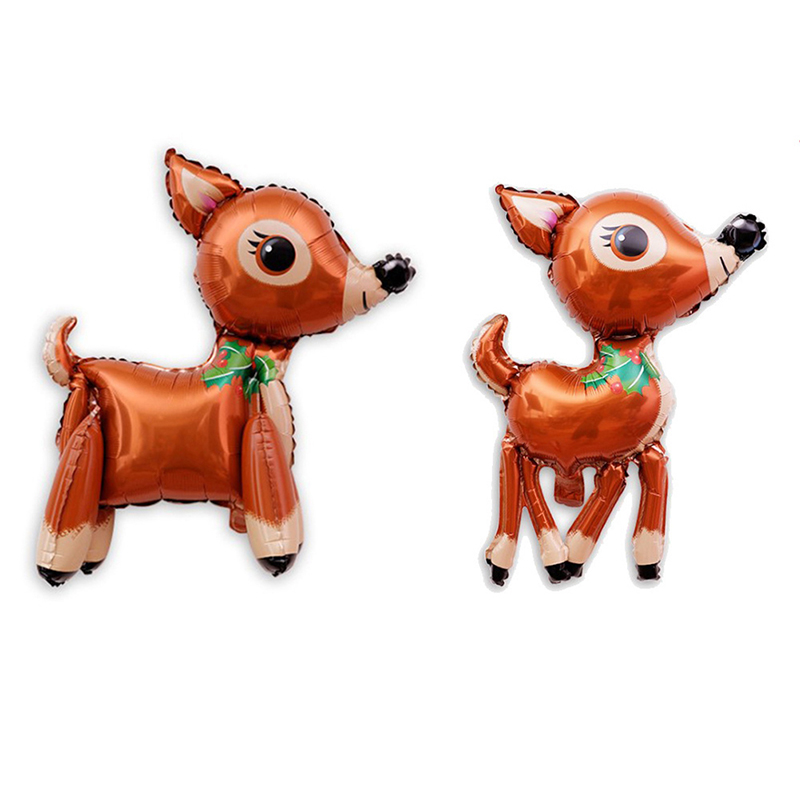 1 pc cute 4D deer balloons walking deer animal balloons for Christmas party decor kids birthday decorations deer toys foil globe