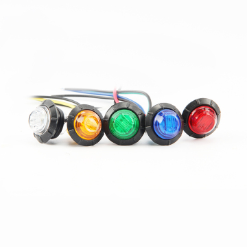 12V/24V 3LED Round Trailer Side Marker Lights - Yellow, White, Red - Truck Turn Signal Lamps (Clearance)