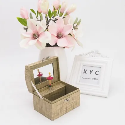 Custom song treasure shape dancing ballerina cosmetics music box